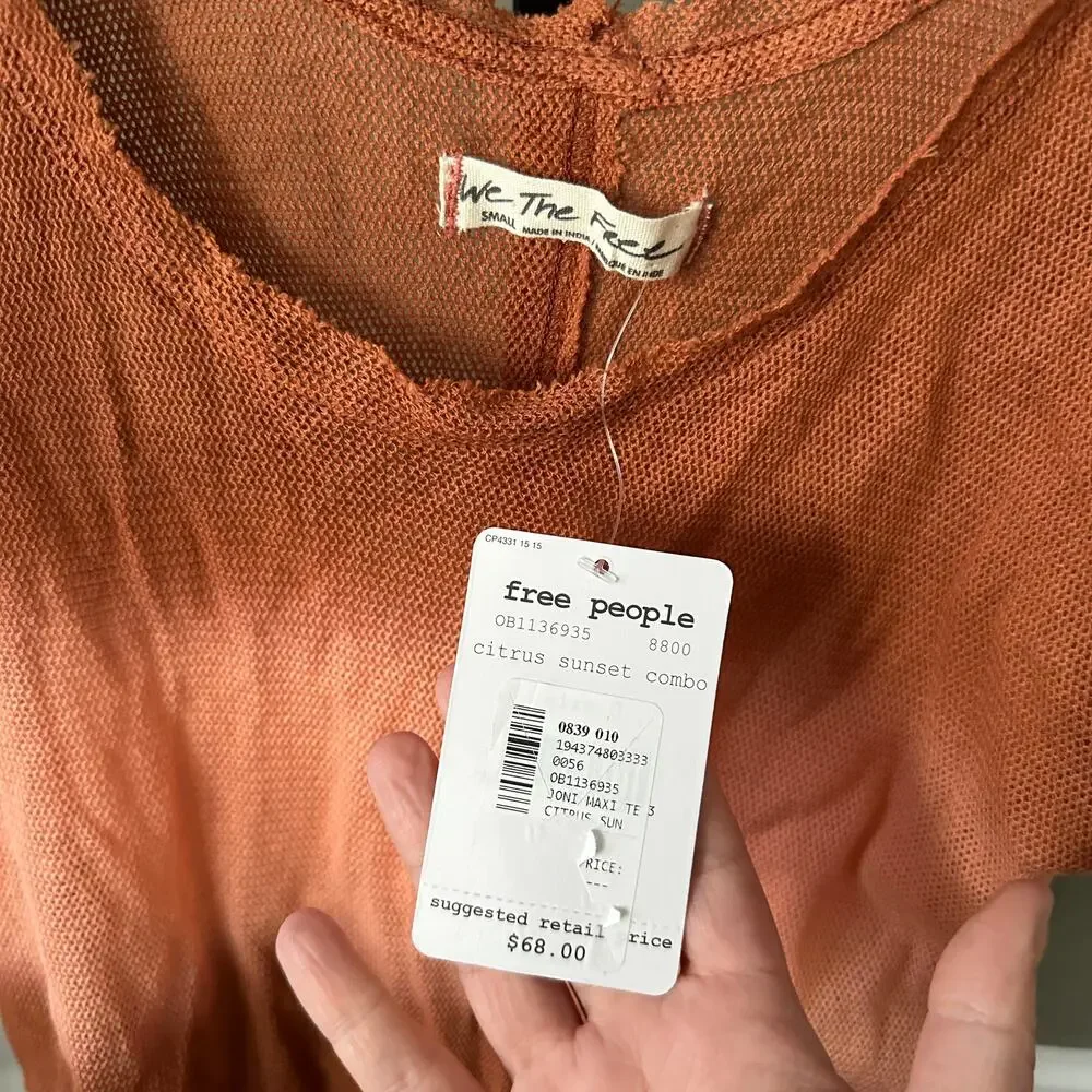 Free People Maxi Tank Tunic Blouse Small NWT - Picture 3 of 7